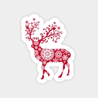 Christmas deer with snowflakes pattern Sticker